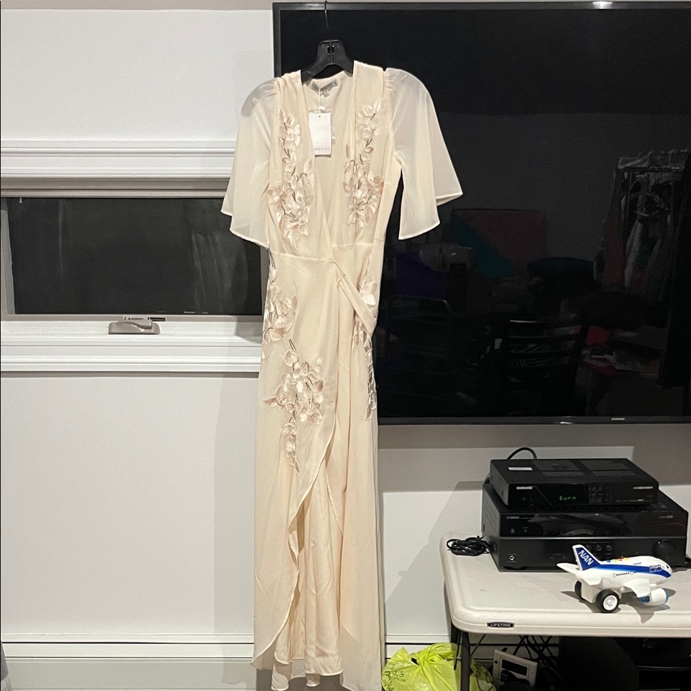 Elegant Cream Floral Dress